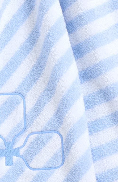 Weezie Stripe Organic Cotton Terry Towel In Blue