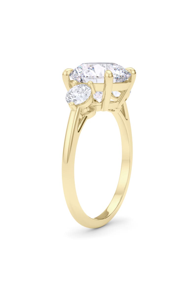 Three Stone Round Cut Lab Created Diamond Ring, Alternate, color, 2.50 CTW 18K YELLOW GOLD