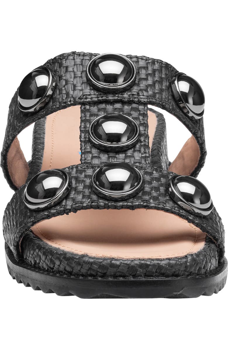 Johnston & Murphy Chandler Embellished Wedge Slide Sandal, Alternate, color, Black Raffia
