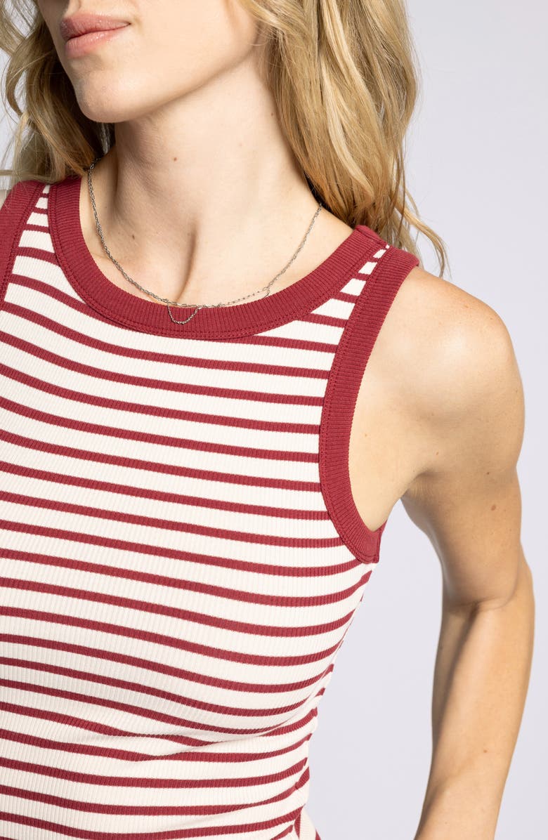 Thread & Supply Ellen Stretch Cotton Blend Rib Tank Top, Alternate, color, Sand Red