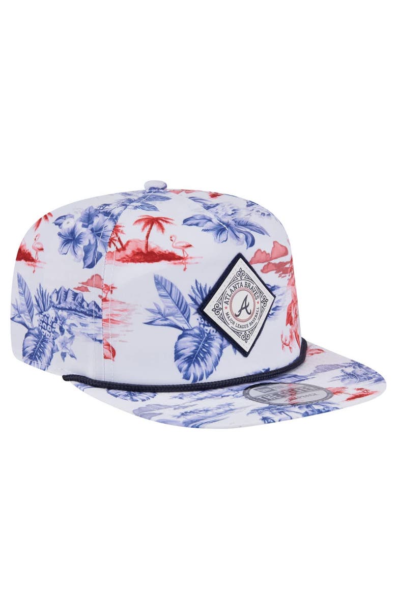 New Era Men's New Era White Atlanta Braves Printed Island Golfer Snapback Hat, Alternate, color, 