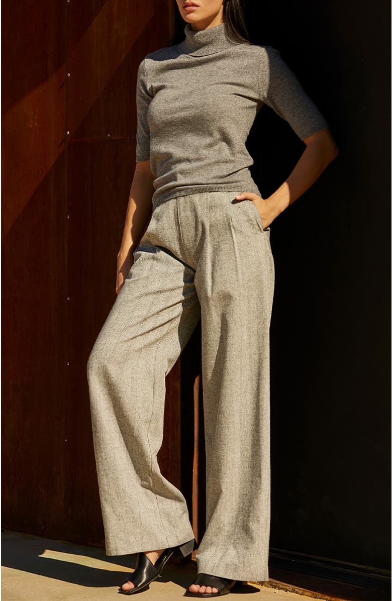 CRESCENT Herringbone Trousers, Alternate, color, 