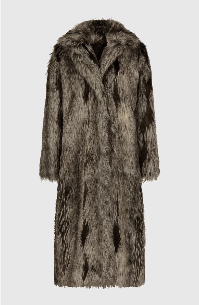 Lyla Grant Fur-Free Fox (Faux Fur) Long Coat, Alternate, color, 