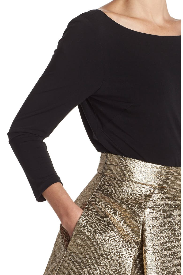 Metallic Jacquard Flared Skirt, Alternate, color, BRONZE