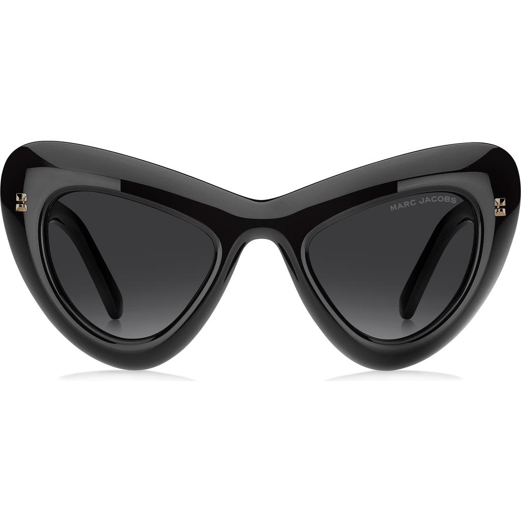 Marc Jacobs 798s Studded Acetate Sunglasses In Crystal Black/dark Grey Sf