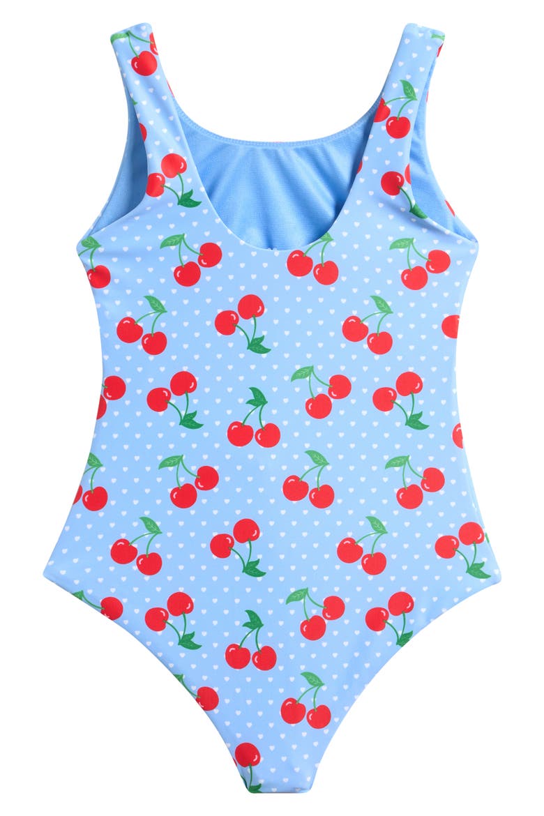 Kids' Cutout One-Piece Swimsuit, Alternate, color, BLUE