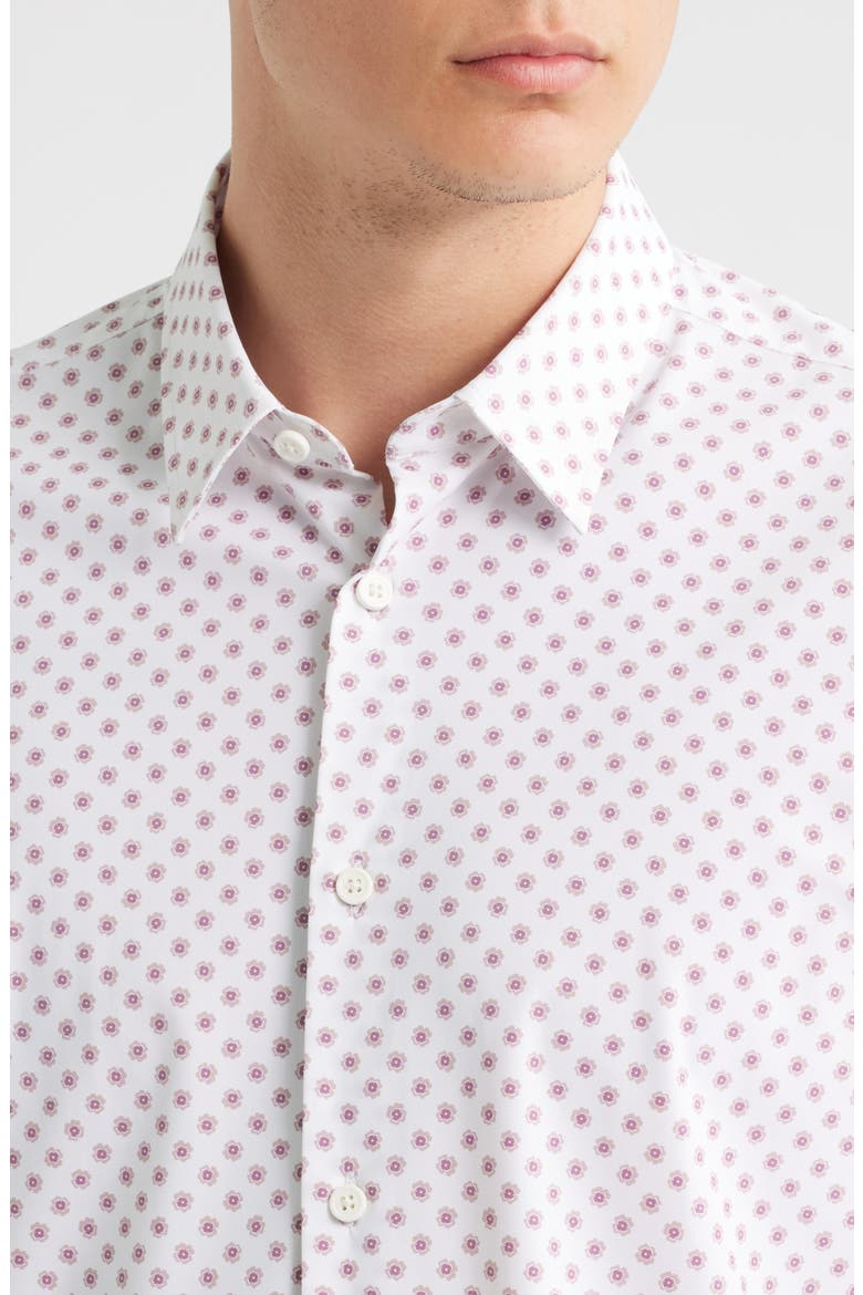 Roan Ken Floral Short Sleeve Button-Up Shirt, Alternate, color, OPEN PINK