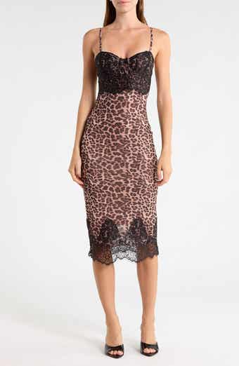 Lace Trim Bustier Midi Dress