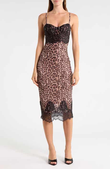 Lace Trim Bustier Midi Dress