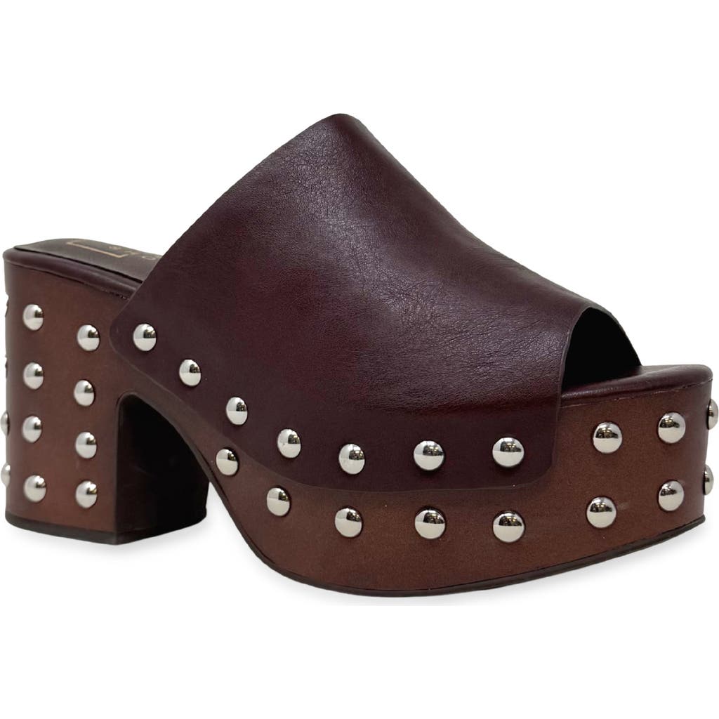 SHUSHOP Holly Platform Slide Sandal in Bordeaux at Nordstrom, Size 6.5