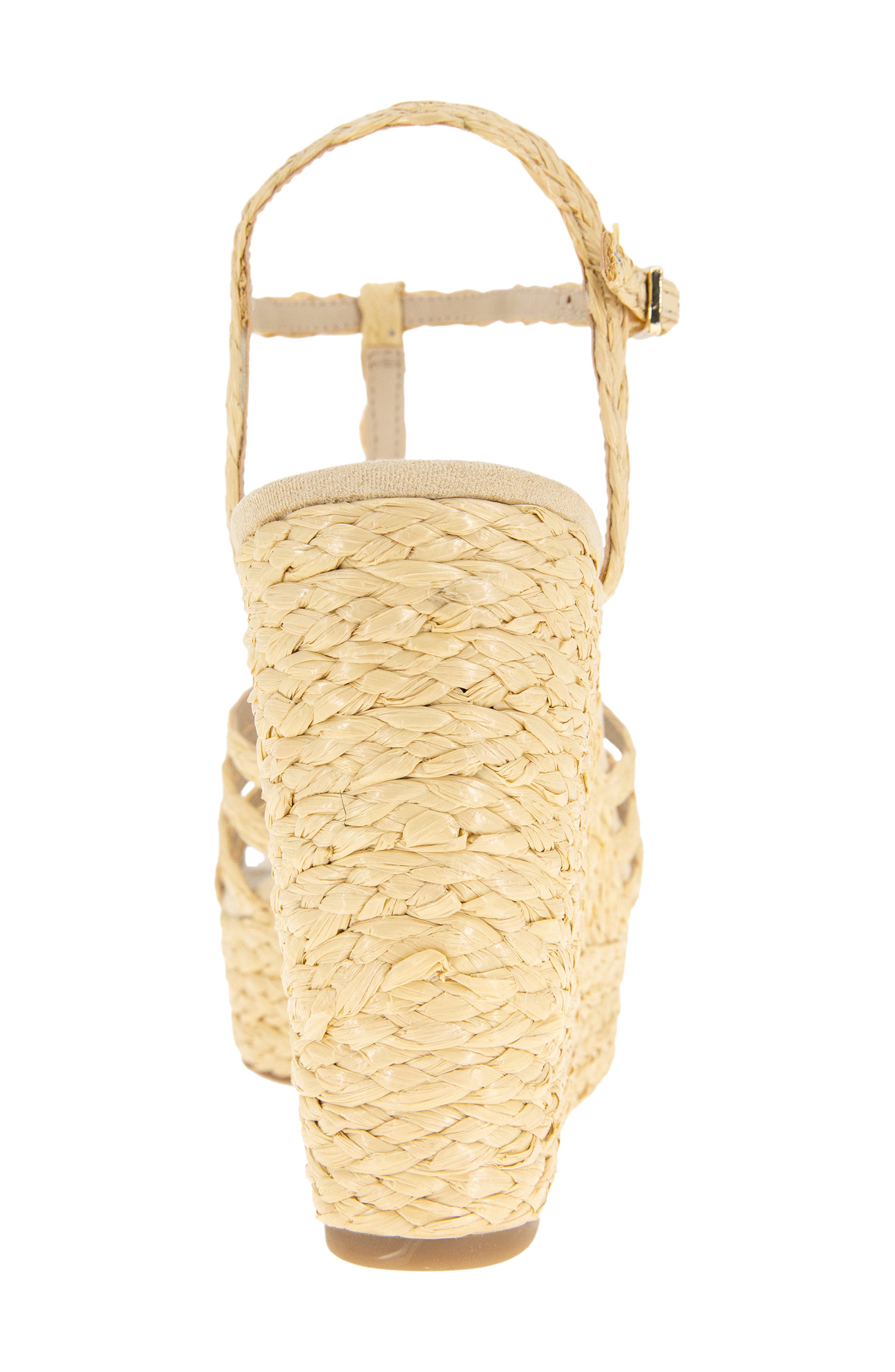 Kenneth Cole Celia Ankle Strap Platform Wedge Sandal, Alternate, color, Natural Raffia