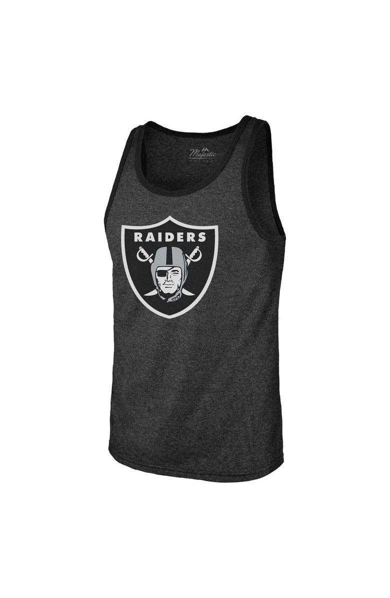 Majestic Threads Men's Majestic Threads Davante Adams Black Las Vegas Raiders Name & Number Tri-Blend Tank Top, Alternate, color, 