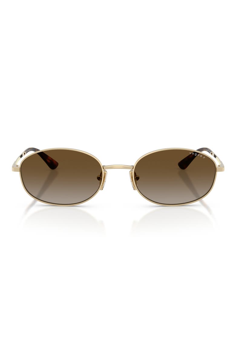 VO4323S 56mm Polarized Oval Sunglasses, Main, color, PALE GOLD / GREY BROWN
