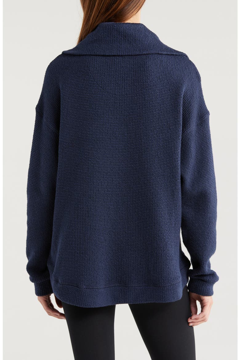 Restful Bouclé Half Zip Pullover, Alternate, color, NAVY BLUE
