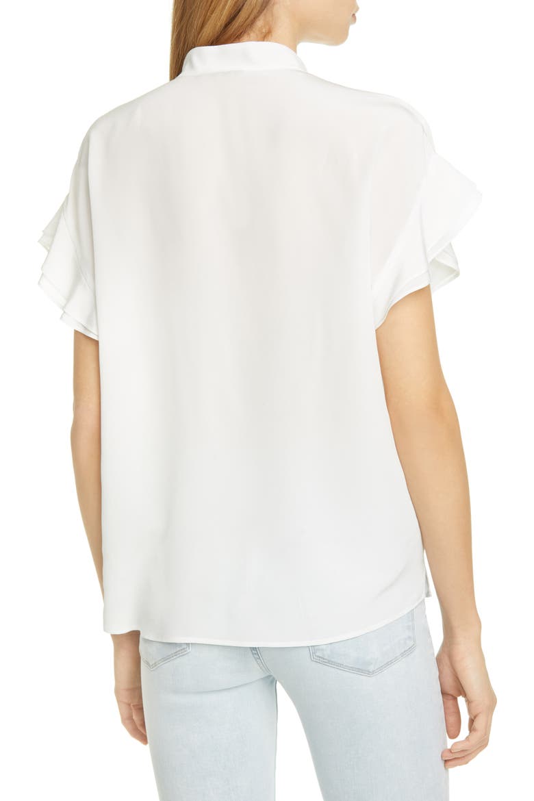 Flounce Sleeve Silk Blouse, Alternate, color, OFF WHITE