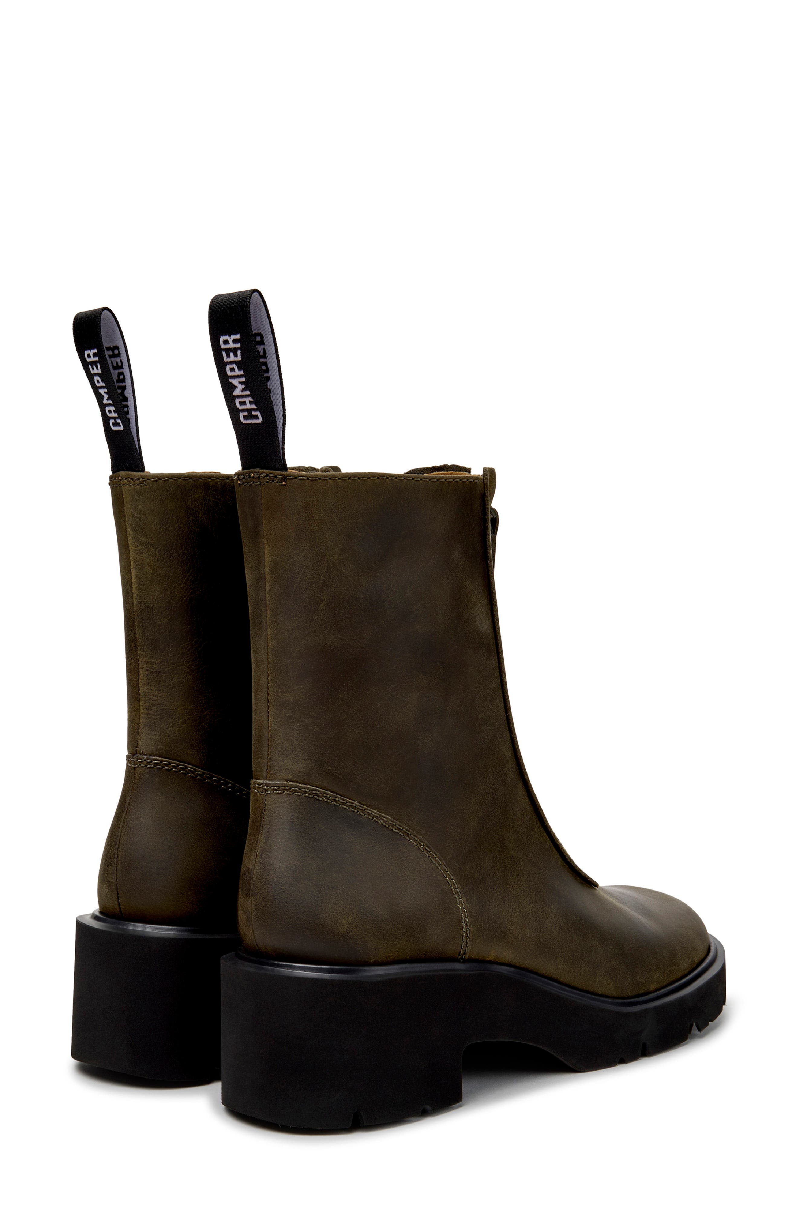 Milah Lug Platform Boot, Alternate, color, DARK GREEN