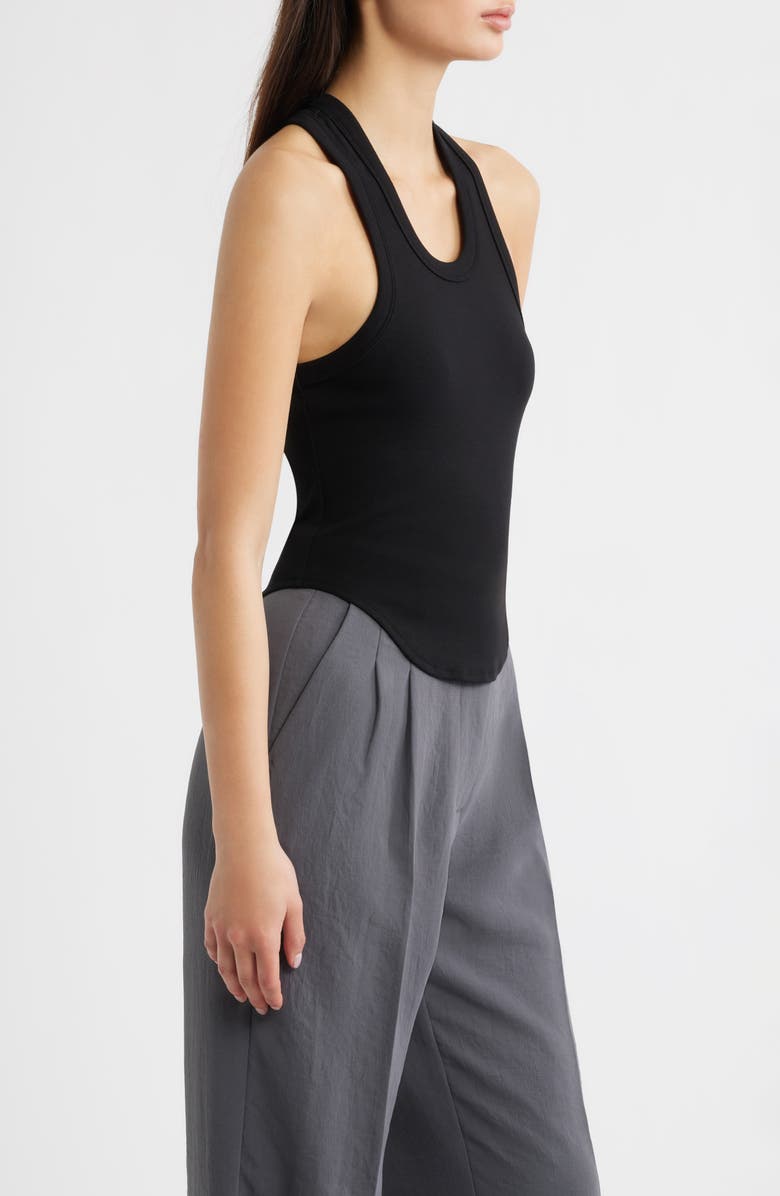 ARTLESS FOREVER Elin Stretch Cotton Jersey Tank, Alternate, color, Black