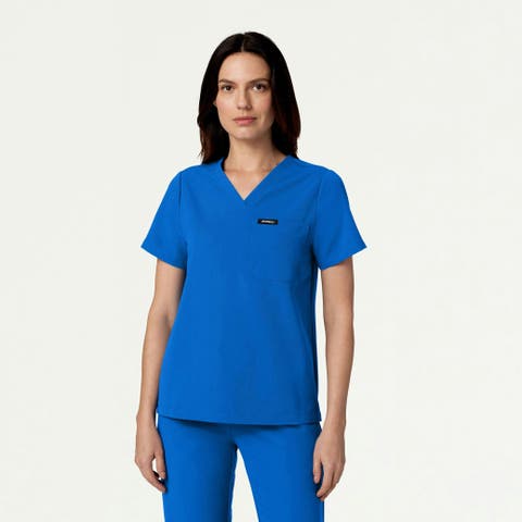 Rhena Women's 1-Pocket Classic V-Neck Scrub Top