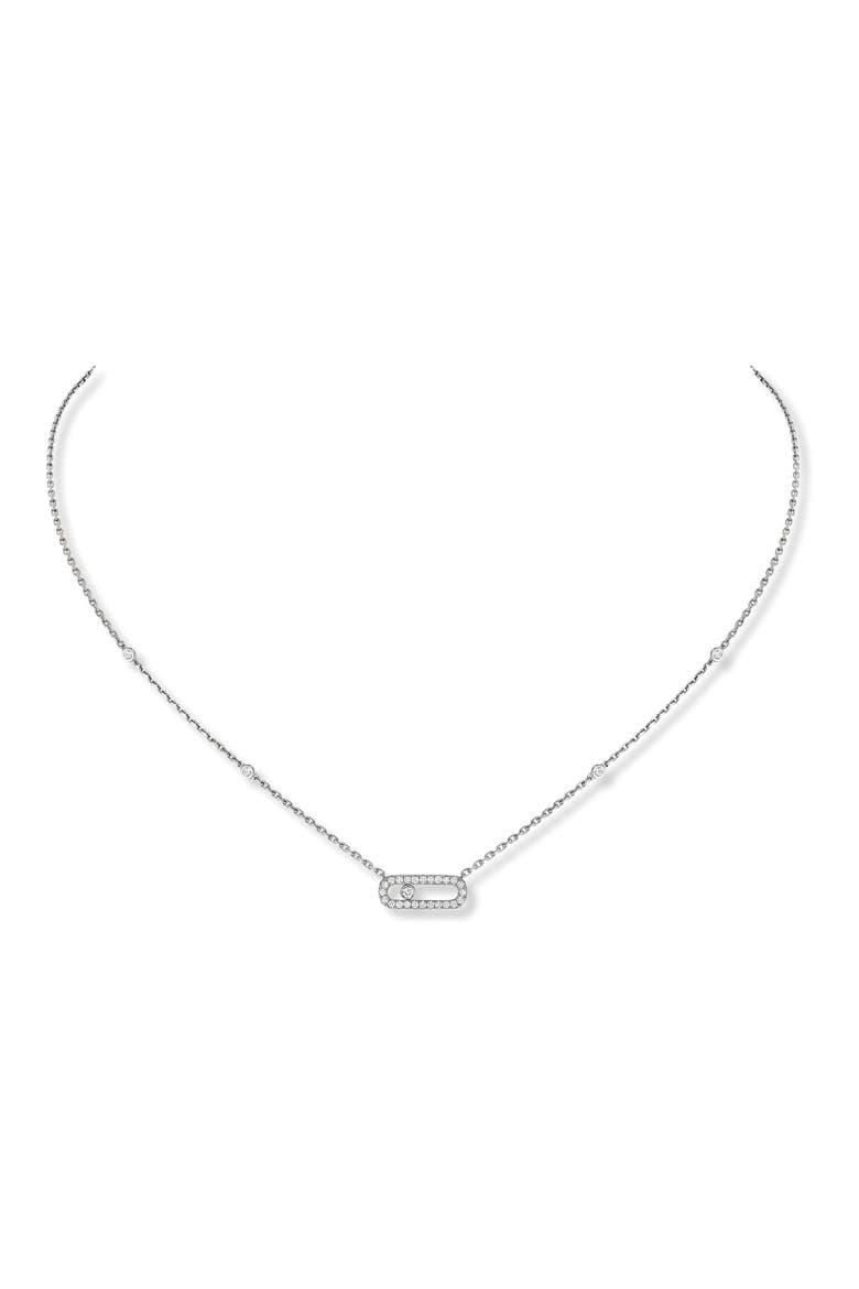Move Uno Pavé Diamond Pendant Necklace, Main, color, WHITE GOLD