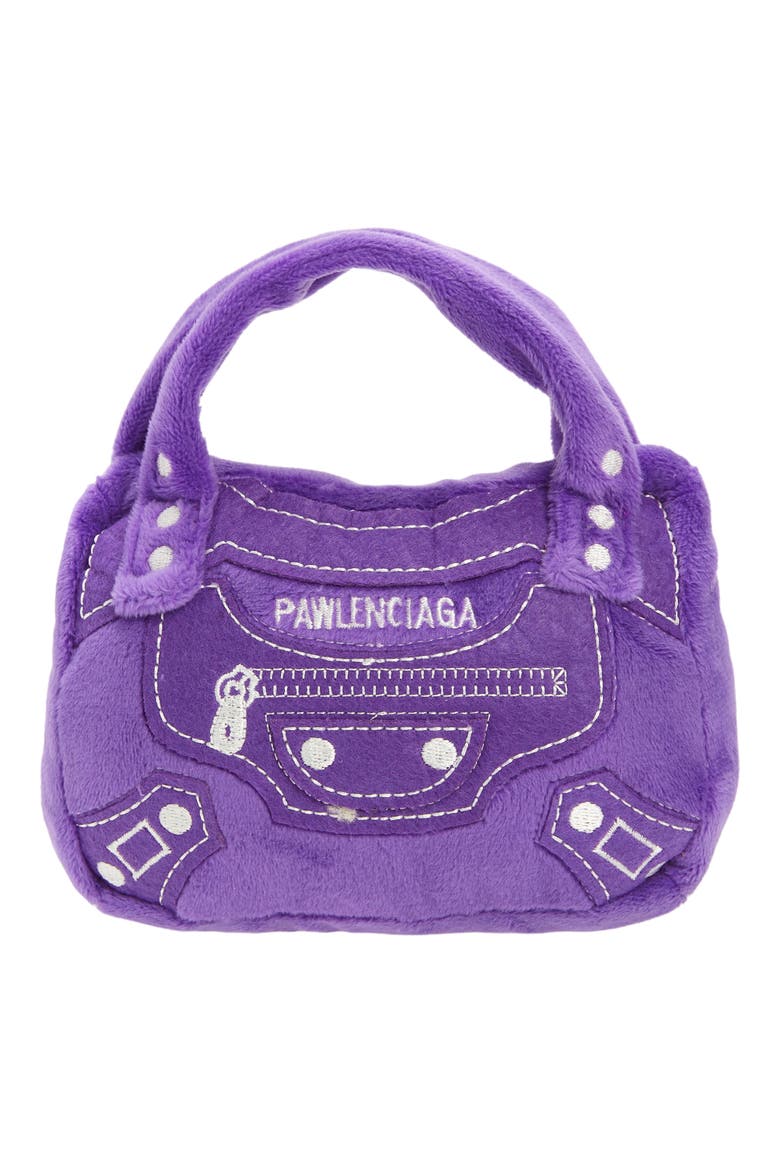 Pawlenciaga Bag Plush Dog Toy, Main, color, PURPLE