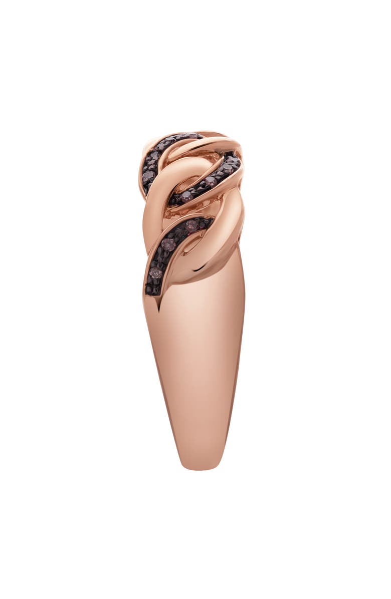 LuvMyJewelry Marvella Sterling Silver 0.07 Ct Diamond Link Ring, Alternate, color, Pink Rhodium Sterling Silver