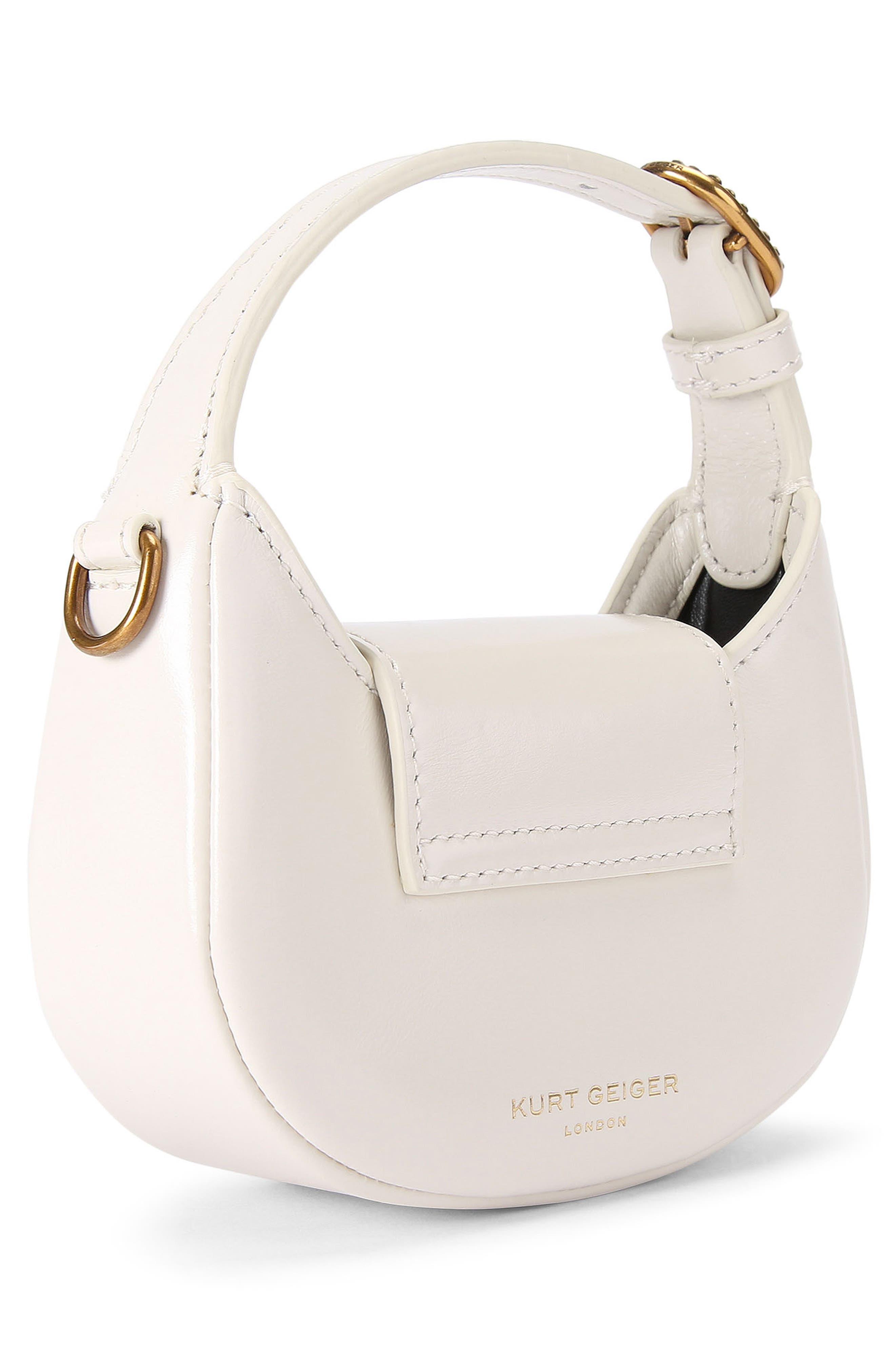 Kurt Geiger London Micro Chelsea Leather Top Handle Bag, Alternate, color, Bone