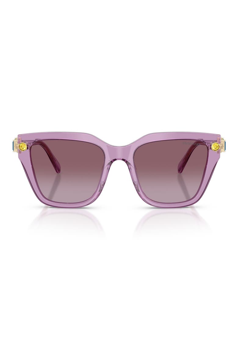 53mm Gradient Irregular Sunglasses, Main, color, TRANSPARENT AMETHYST / VIOLET