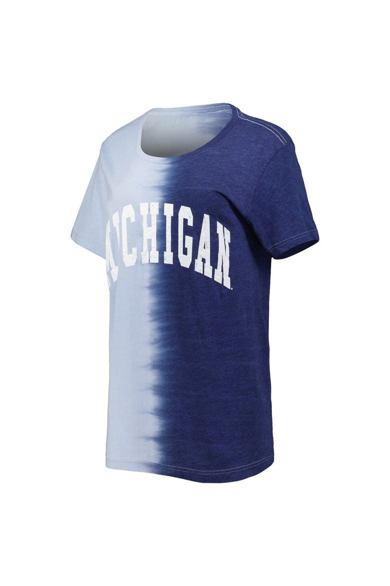 Women's Gameday Couture Navy Michigan Wolverines Find Your Groove Split-Dye T-Shirt, Alternate, color, Navy
