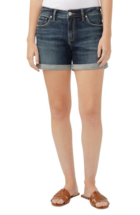 Elyse Curvy Mid Rise Denim Shorts