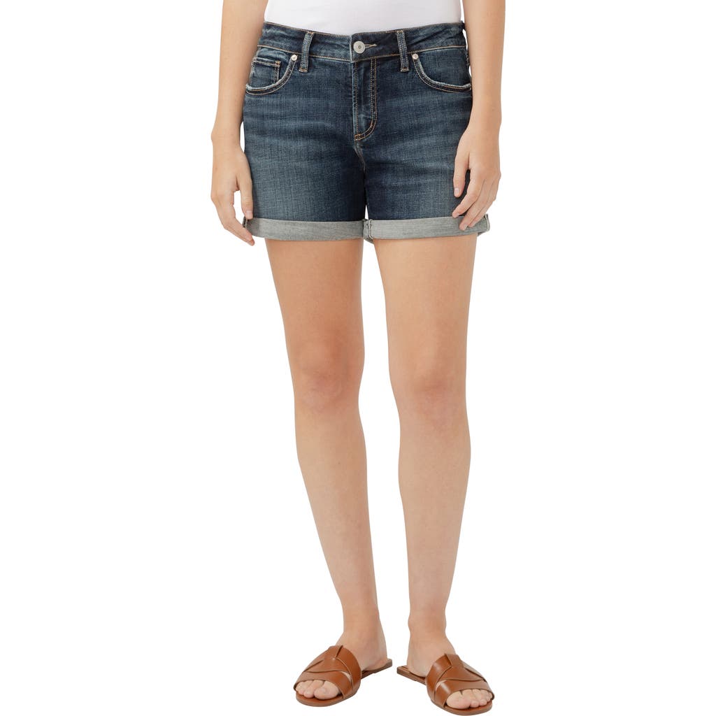 Silver Jeans Co. Women's Elyse Mid Rise Comfort Fit Shorts In Indigo