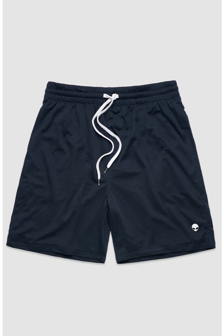 Mens Lil Alien Midweight Court Short, Main, color, Navy Blue