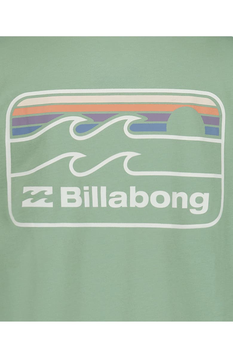 Billabong Kids' Runner Wave Logo Graphic T-Shirt, Alternate, color, Green Ash