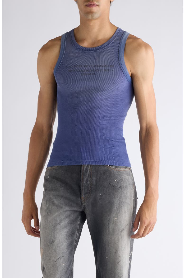 Eitch U Sunkissed Rib Tank Top, Main, color, NAVY