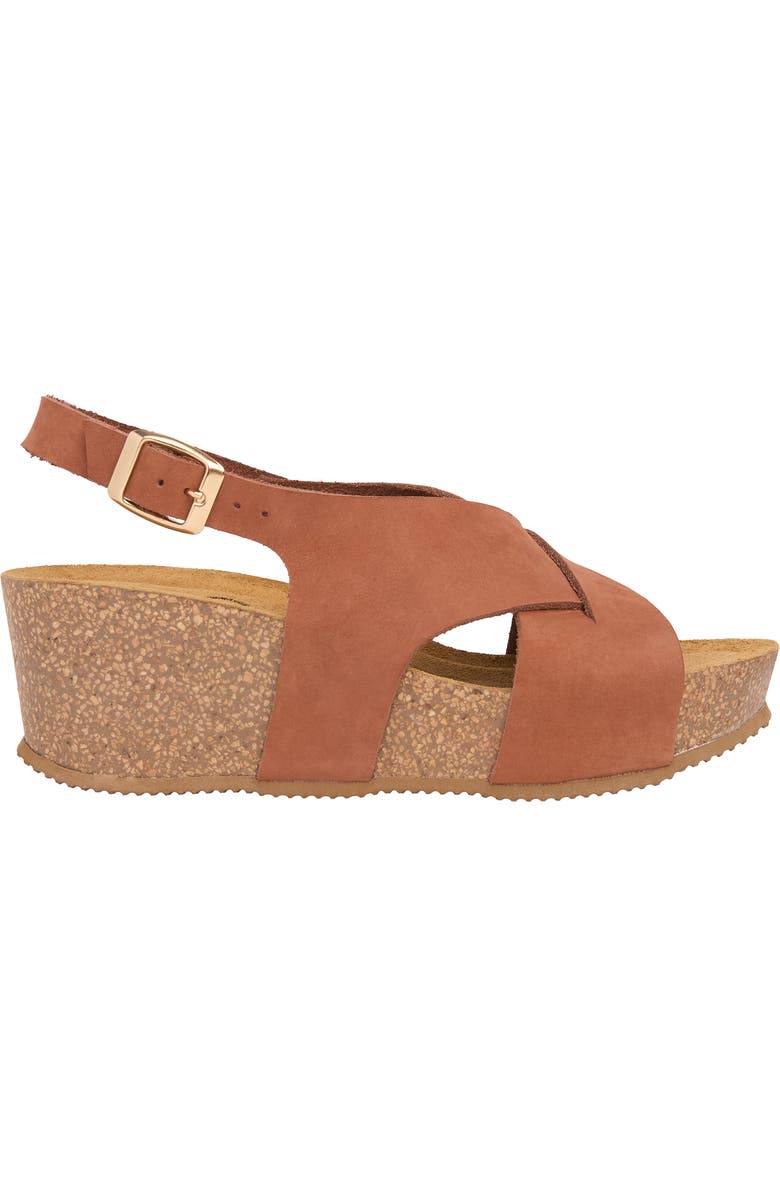 Celtic & Co. Crossover Detail Wedge Sandal, Main, color, Tan