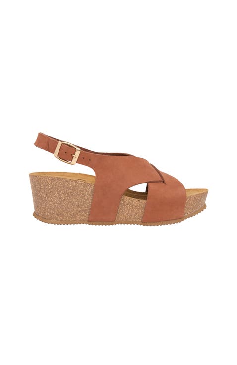 Crossover Detail Wedge Sandal