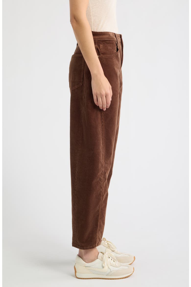 Side Panel Barrel Leg Corduroy Pants, Alternate, color, BROWN