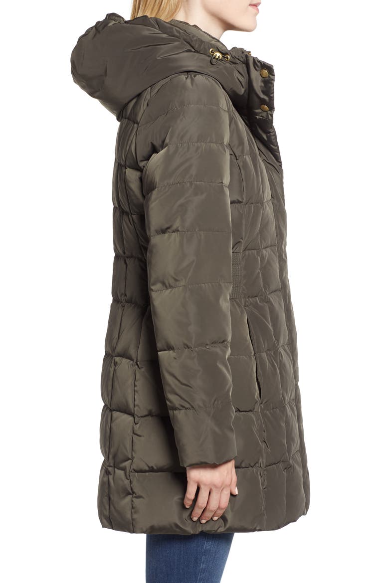 Cole Haan Hooded Down & Feather Jacket, Alternate, color, FOREST