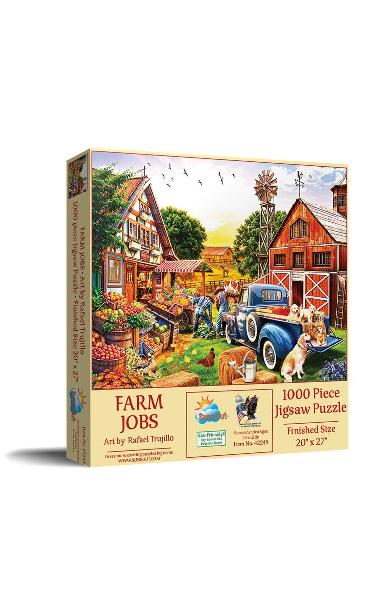 Sunsout Farm Jobs 1000 piece Jigsaw Puzzle for Adults, Main, color, Multicolor