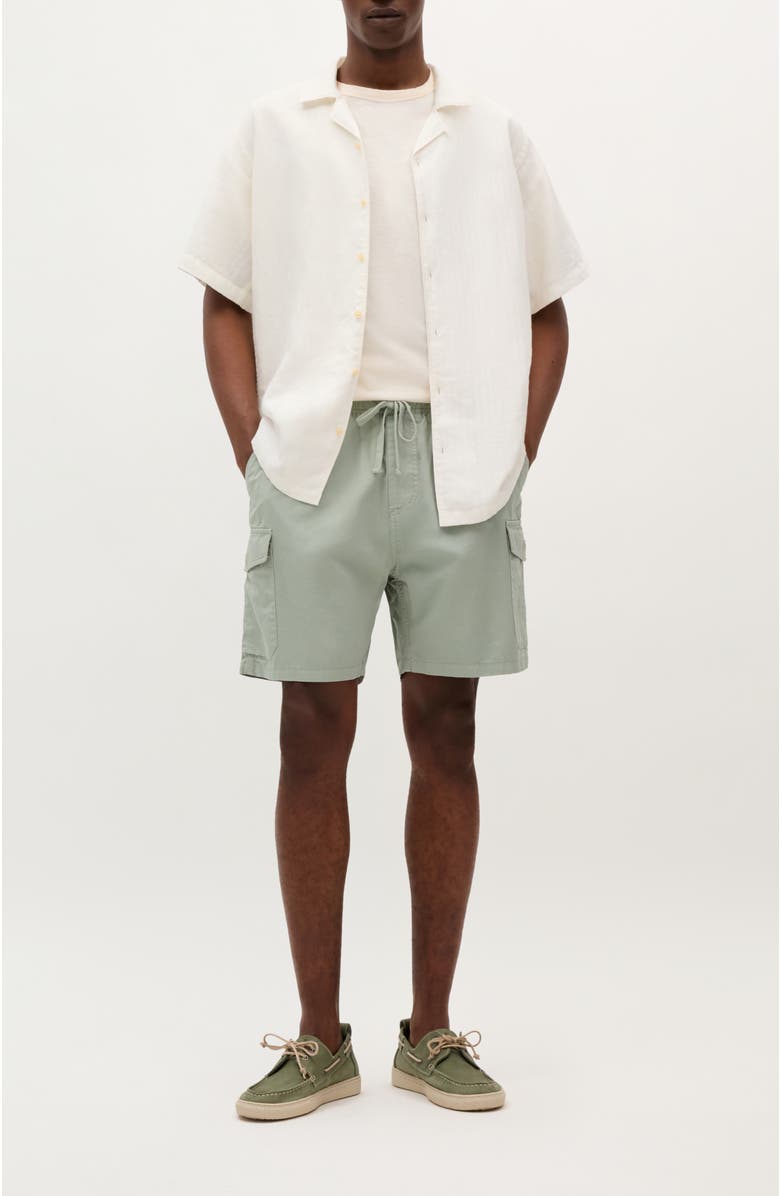 Scalpers Cruz Linen Cargo Shorts, Alternate, color, Light Green