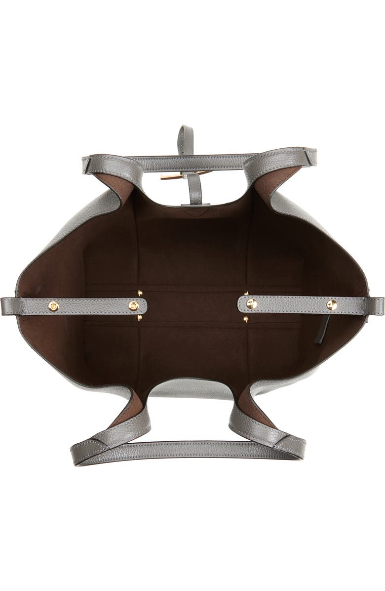 Tod's Small Logo Leather Shopper Tote, Alternate, color, Grigio Scuro