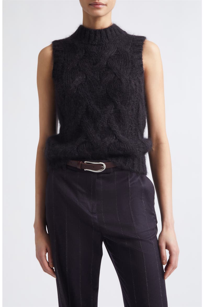 Sleeveless Cable Knit Sweater, Main, color, 177 AMETHYST