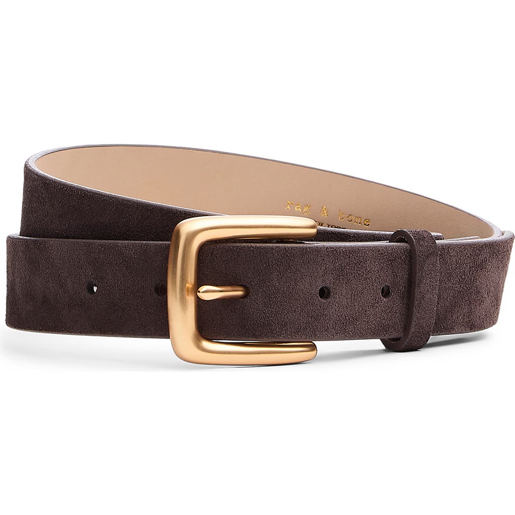 rag & bone Cassie Suede Belt in Dark Chocolate Suede at Nordstrom, Size Small