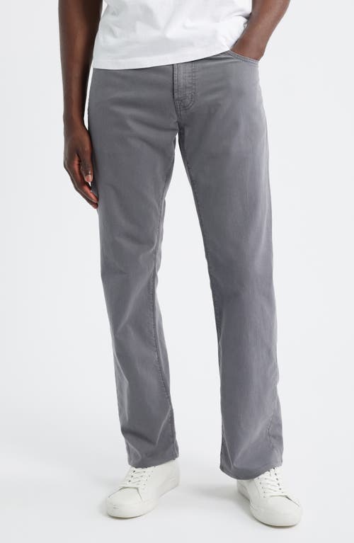 Ag Everett Sueded Stretch Sateen Slim Straight Leg Pants In Gray