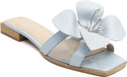 ASHLEY KAHEN Blossom Leather Slide Sandal