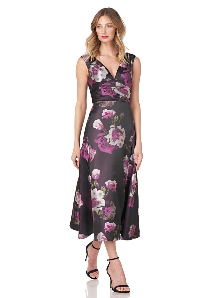 Vivienne Floral Dress, Alternate, color, PLUM MULTI