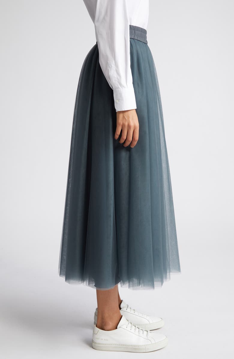 Fabiana Filippi Pleated Tulle Midi Skirt, Alternate, color, 