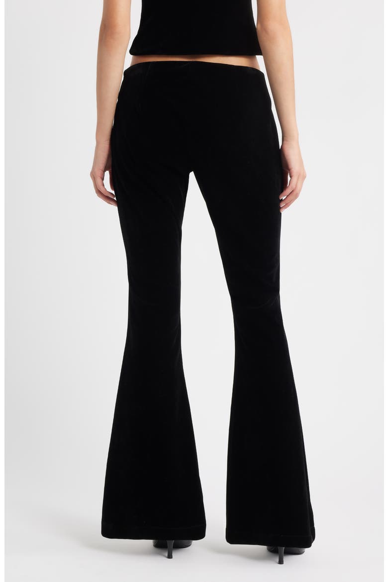 Abby Velveteen Flare Pants, Alternate, color, BLACK