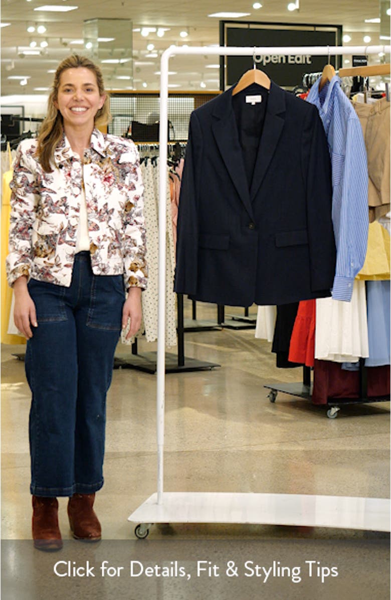 One-Button Linen Blend Blazer, sales video thumbnail