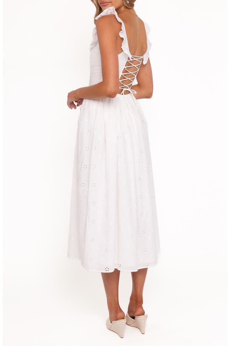 embroidered eyelet tie-back cami midi dress Madewell Embroidered Eyelet Tie-Back Cami