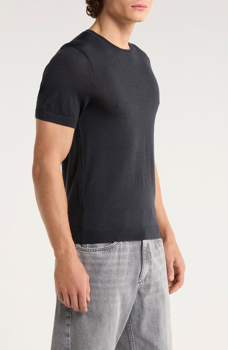 rag & bone Aulton Short Sleeve Wool Blend Sweater, Alternate, color, Charcoal